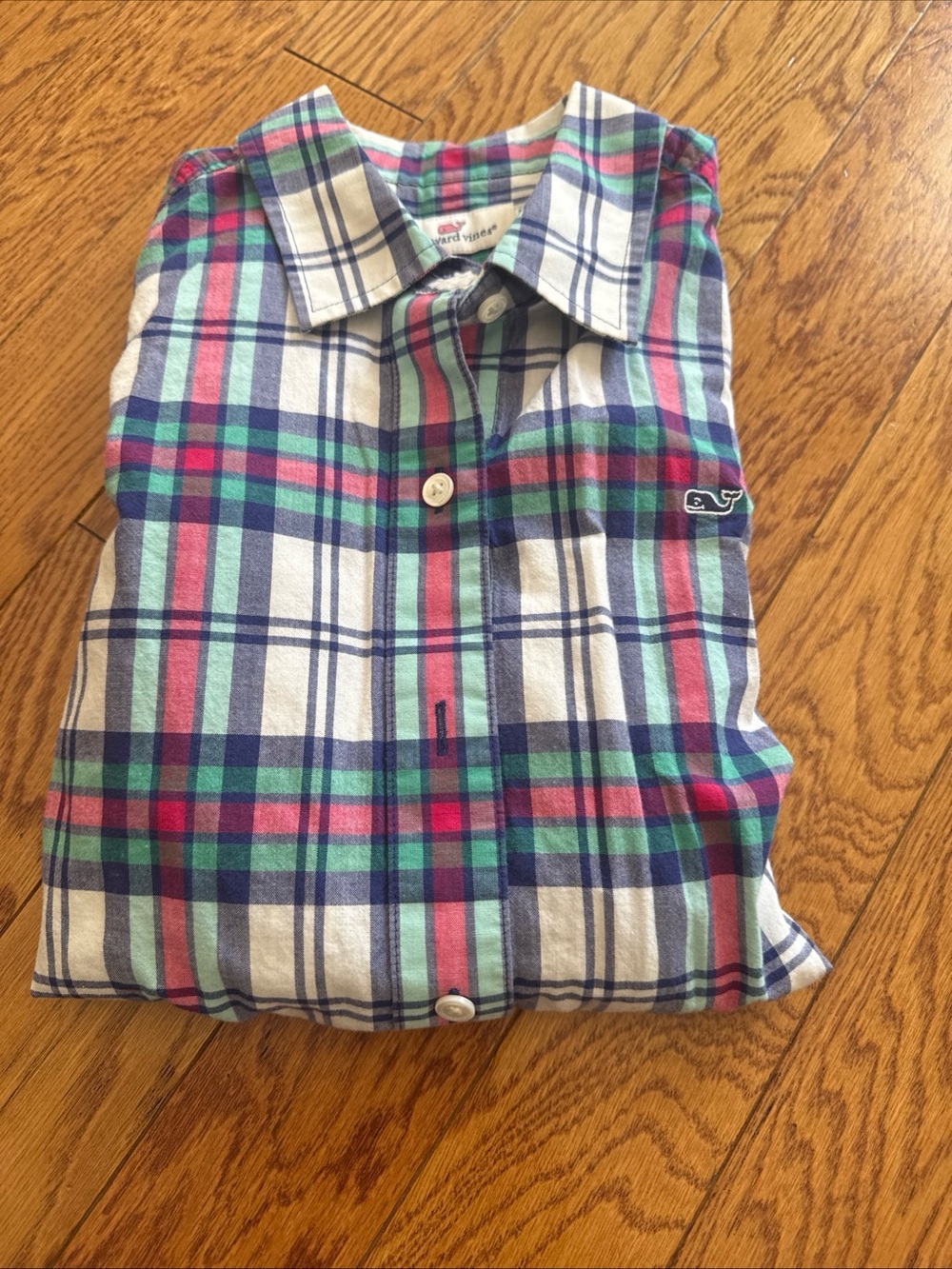 Vineyard Vines Multicolor Plaid Shirt with Navy, Green & Red